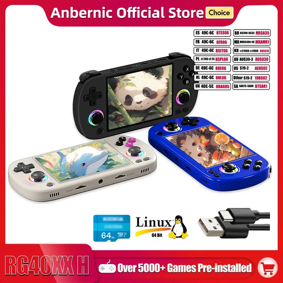 ANBERNIC-consola de juegos portátil RG40XX H