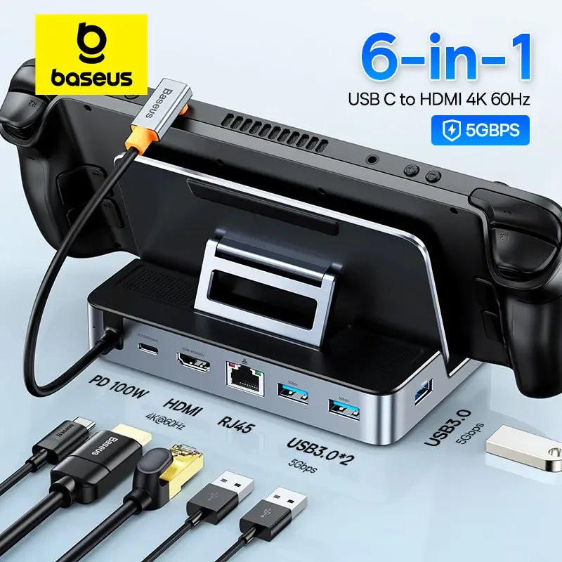 Baseus USB C estación de acoplamiento para Steam Deck