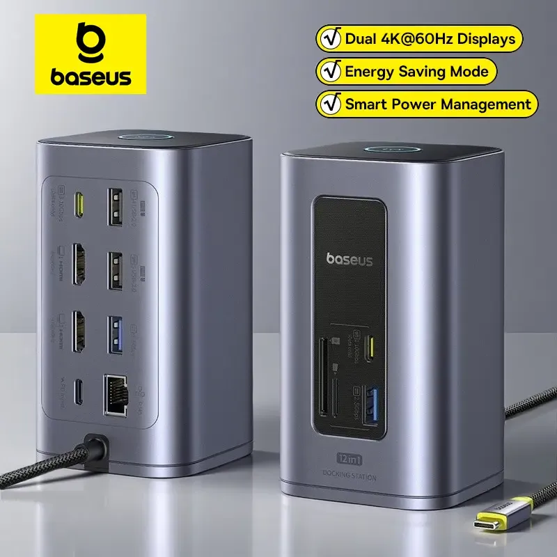 Baseus-HUB USB C 12 en 1