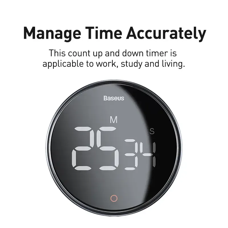 Baseus-reloj despertador magnético con cuenta regresiva